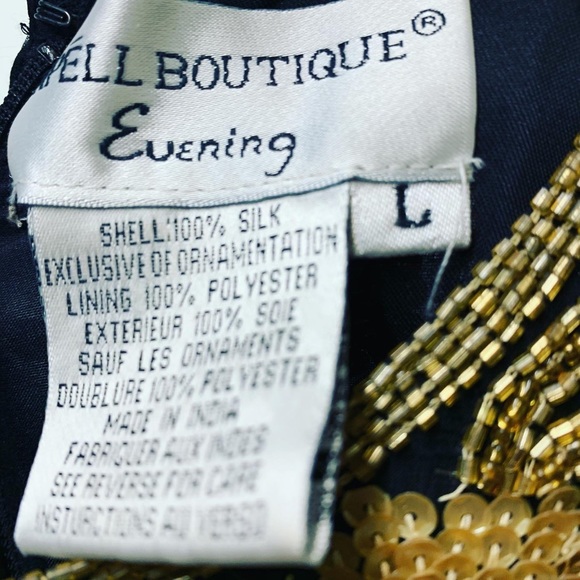 Black and Gold Vintage Beaded Blouse - Picture 5 of 6